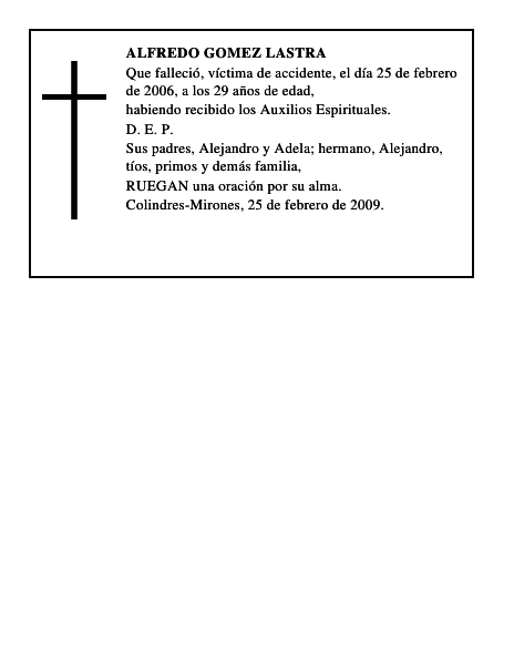 ALFREDO GOMEZ LASTRA