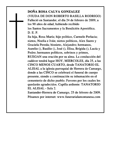 DOÑA ROSA CALVA GONZALEZ