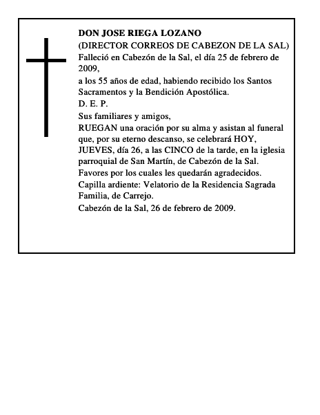 DON JOSE RIEGA LOZANO
