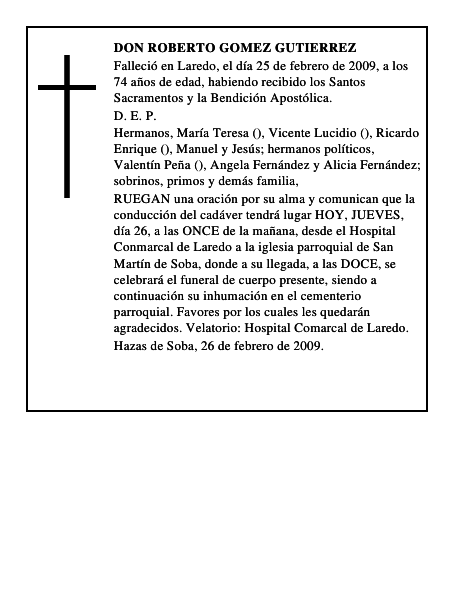 DON ROBERTO GOMEZ GUTIERREZ