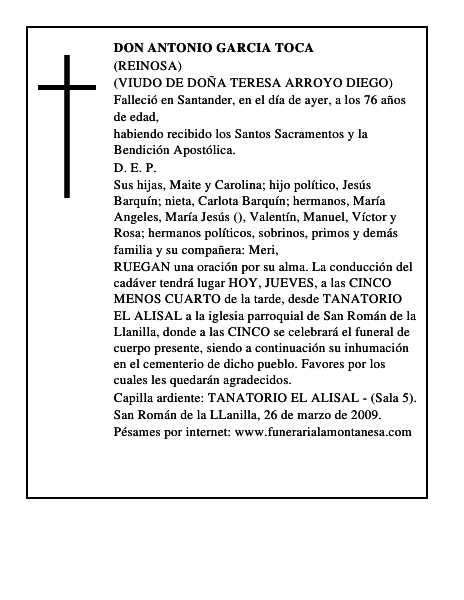 DON ANTONIO GARCIA TOCA
