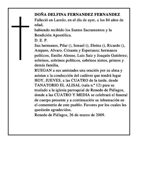 DOÑA DELFINA FERNANDEZ FERNANDEZ