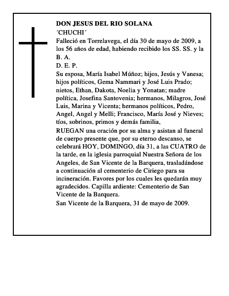 DON JESUS DEL RIO SOLANA