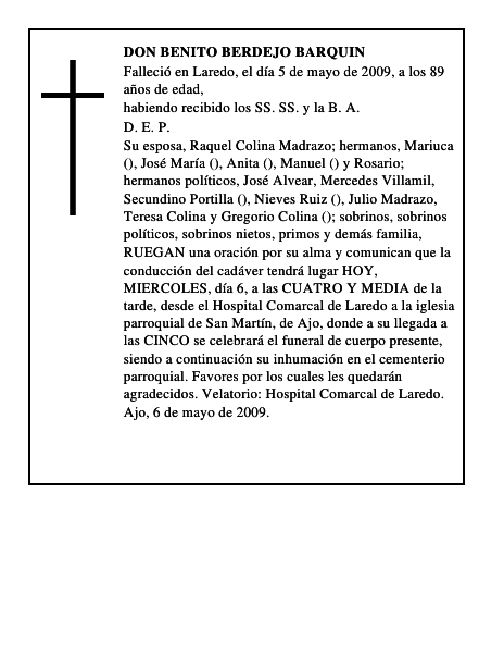 DON BENITO BERDEJO BARQUIN