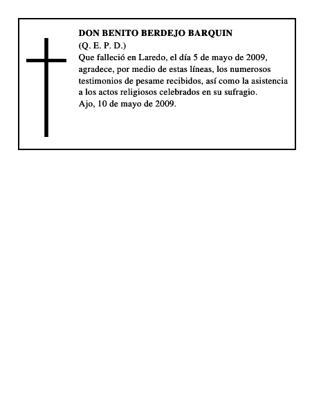 DON BENITO BERDEJO BARQUIN