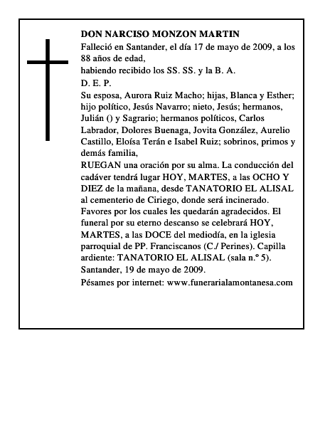 DON NARCISO MONZON MARTIN
