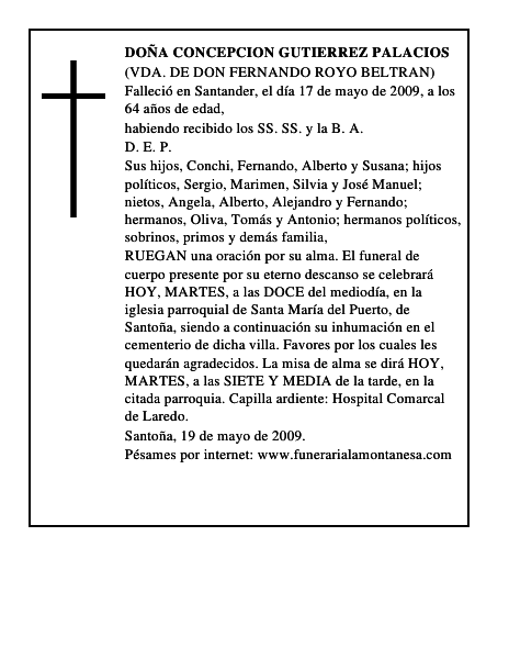 DOÑA CONCEPCION GUTIERREZ PALACIOS
