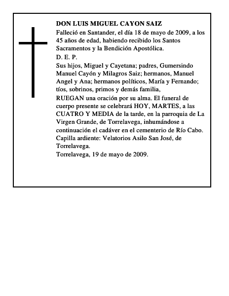 DON LUIS MIGUEL CAYON SAIZ