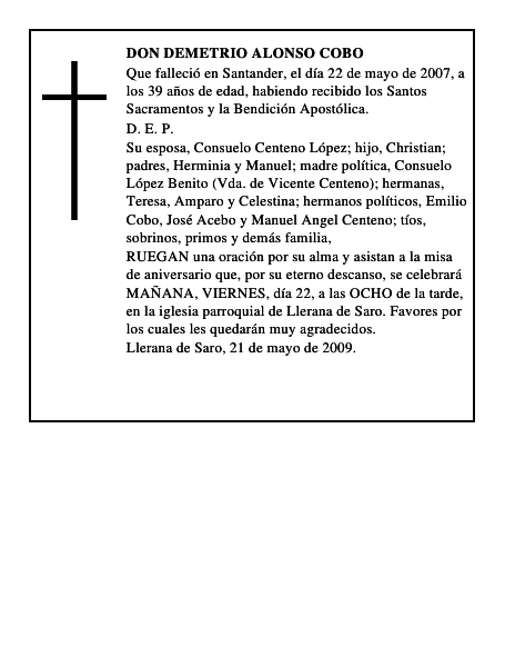 DON DEMETRIO ALONSO COBO