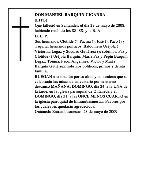 DON MANUEL BARQUIN CIGANDA