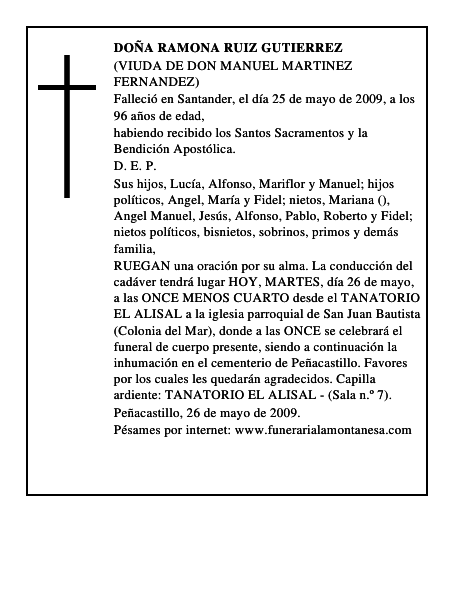 DOÑA RAMONA RUIZ GUTIERREZ