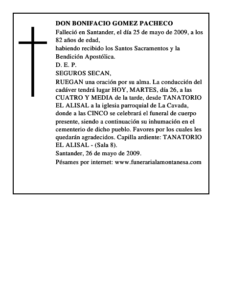 DON BONIFACIO GOMEZ PACHECO