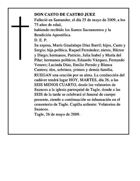 DON CASTO DE CASTRO JUEZ