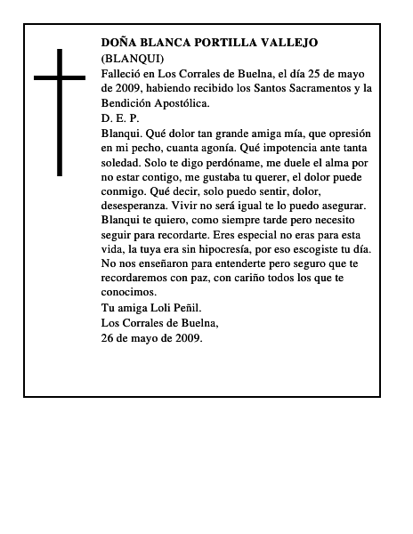 DOÑA BLANCA PORTILLA VALLEJO