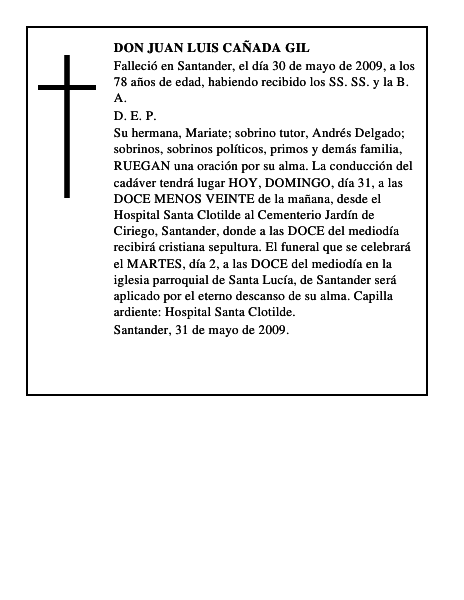 DON JUAN LUIS CAÑADA GIL