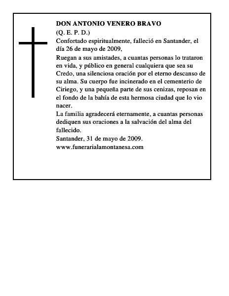 DON ANTONIO VENERO BRAVO