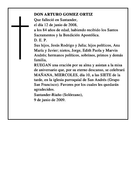 DON ARTURO GOMEZ ORTIZ