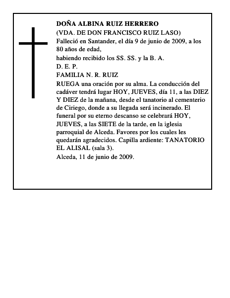 DOÑA ALBINA RUIZ HERRERO
