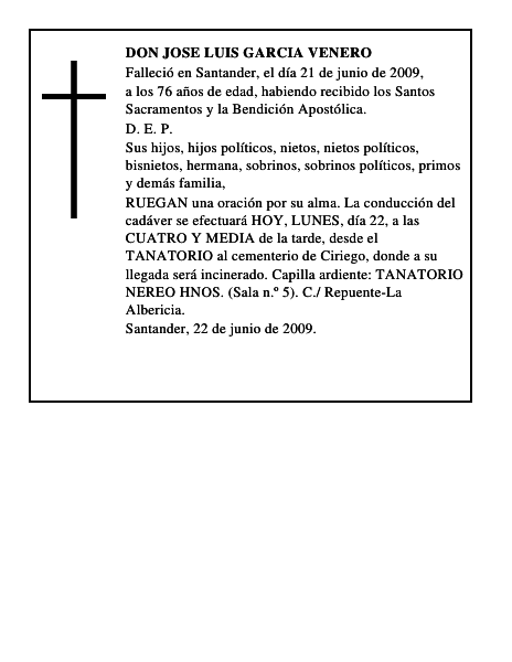 DON JOSE LUIS GARCIA VENERO