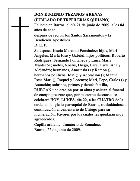 DON EUGENIO TEZANOS ARENAS