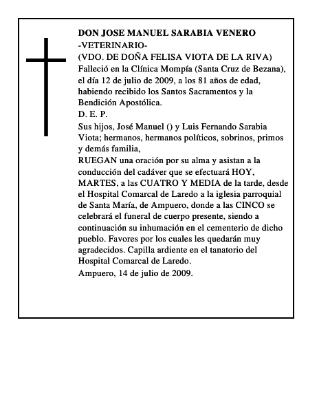 DON JOSE MANUEL SARABIA VENERO