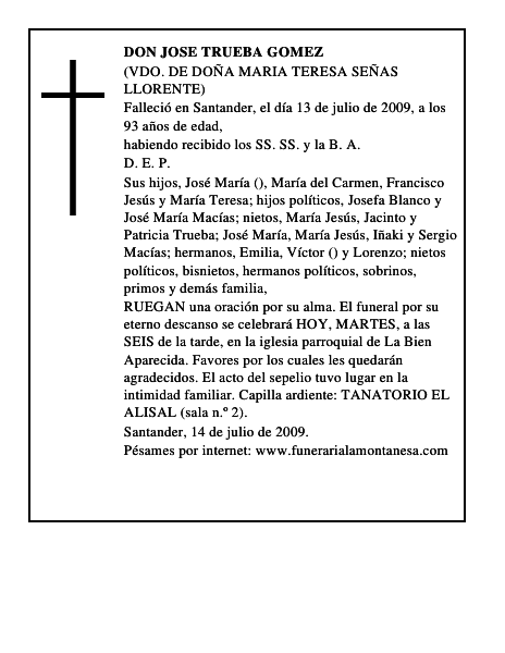 DON JOSE TRUEBA GOMEZ