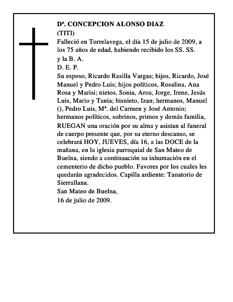 Dª. CONCEPCION ALONSO DIAZ