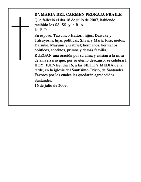 Dª. MARIA DEL CARMEN PEDRAJA FRAILE