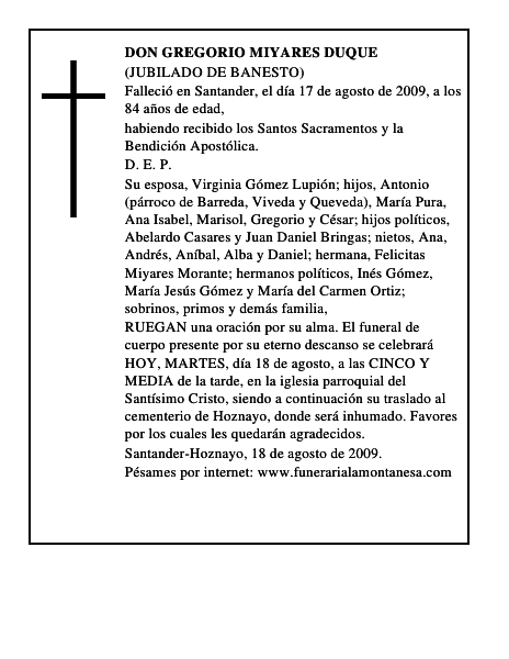 DON GREGORIO MIYARES DUQUE