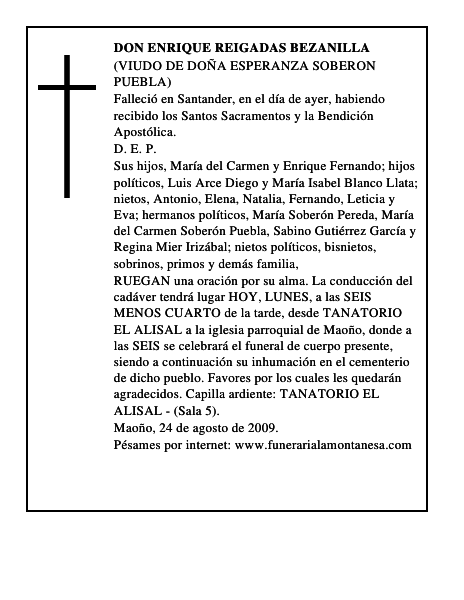 DON ENRIQUE REIGADAS BEZANILLA