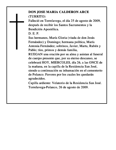 DON JOSE MARIA CALDERON ARCE