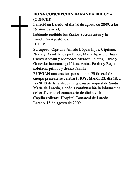 DOÑA CONCEPCION BARANDA BEDOYA