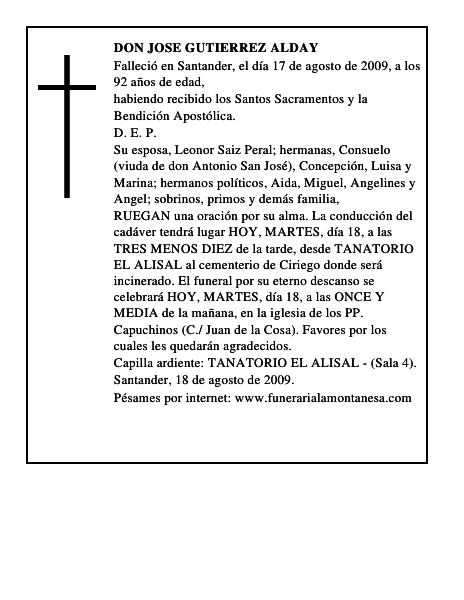 DON JOSE GUTIERREZ ALDAY