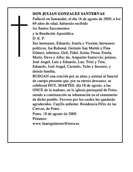 DON JULIAN GONZALEZ SANTERVAS