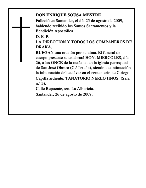 DON ENRIQUE SOUSA MESTRE