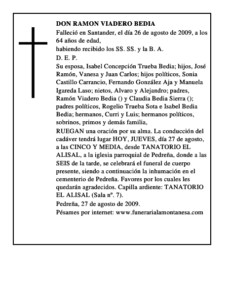 DON RAMON VIADERO BEDIA
