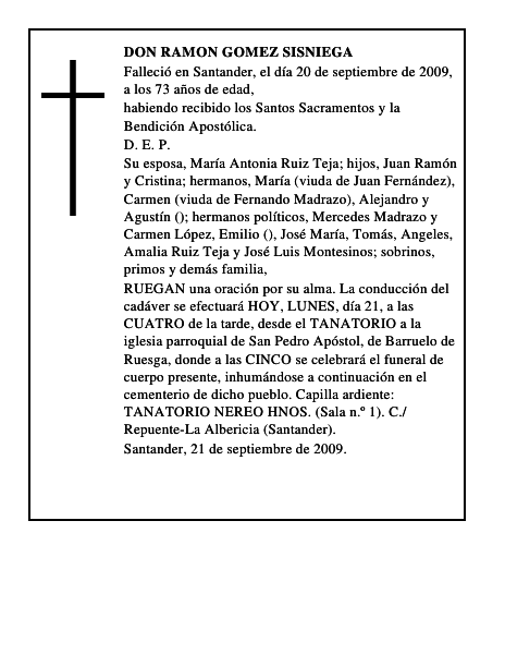 DON RAMON GOMEZ SISNIEGA
