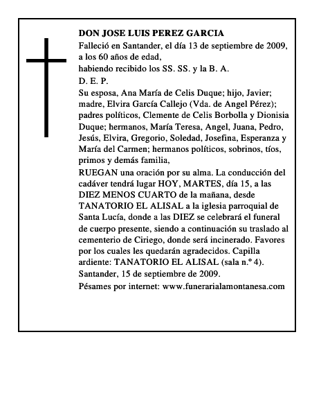 DON JOSE LUIS PEREZ GARCIA