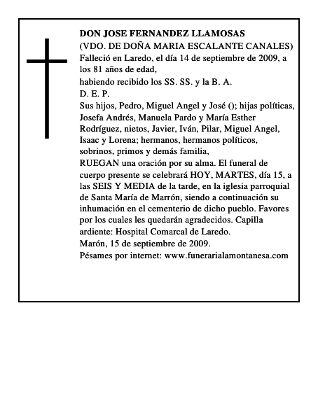 DON JOSE FERNANDEZ LLAMOSAS