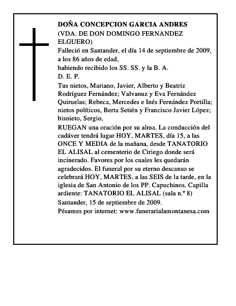 DOÑA CONCEPCION GARCIA ANDRES