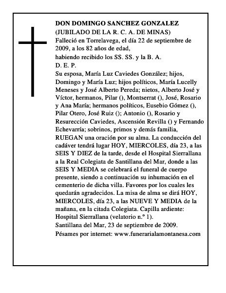 DON DOMINGO SANCHEZ GONZALEZ