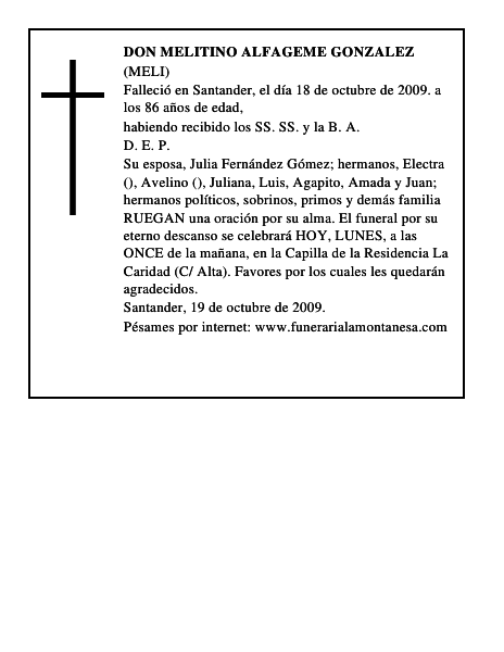 DON MELITINO ALFAGEME GONZALEZ