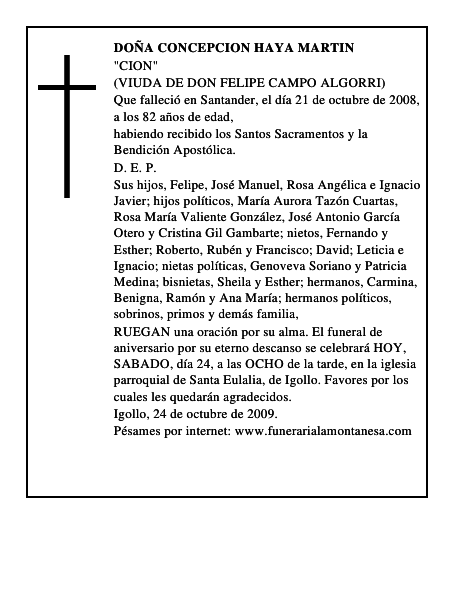 DOÑA CONCEPCION HAYA MARTIN