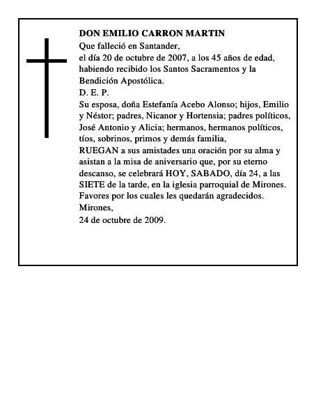 DON EMILIO CARRON MARTIN