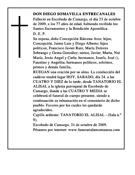 DON DIEGO SOMAVILLA ENTRECANALES