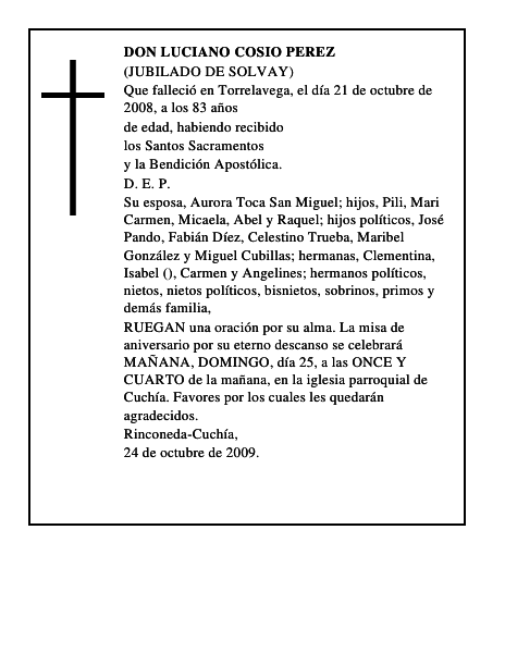 DON LUCIANO COSIO PEREZ