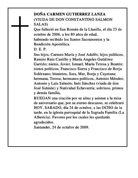 DOÑA CARMEN GUTIERREZ LANZA