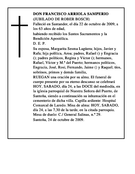 DON FRANCISCO ARRIOLA SAMPERIO