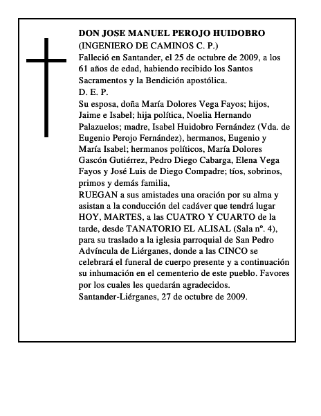 DON JOSE MANUEL PEROJO HUIDOBRO