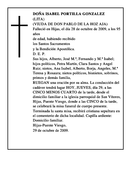 DOÑA ISABEL PORTILLA GONZALEZ